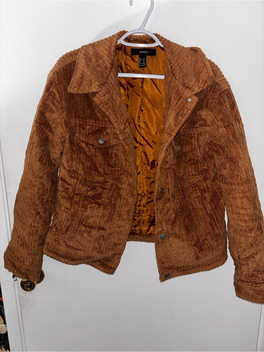 Forever 21 Rust Brown Corduroy Teddy Jacket